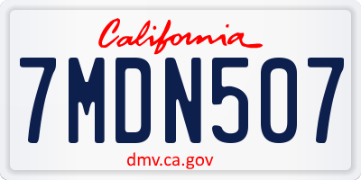 CA license plate 7MDN507