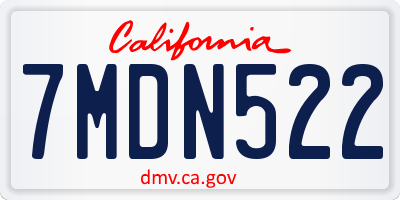 CA license plate 7MDN522