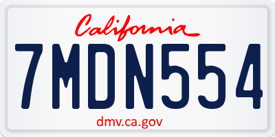 CA license plate 7MDN554