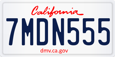 CA license plate 7MDN555