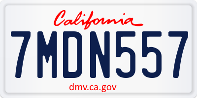 CA license plate 7MDN557