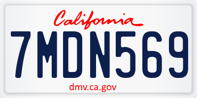 CA license plate 7MDN569