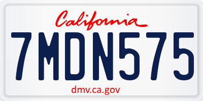 CA license plate 7MDN575