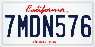 CA license plate 7MDN576