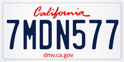 CA license plate 7MDN577
