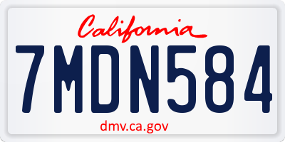 CA license plate 7MDN584