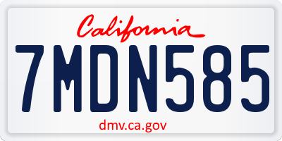 CA license plate 7MDN585