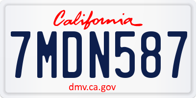 CA license plate 7MDN587