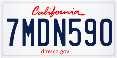 CA license plate 7MDN590