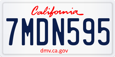 CA license plate 7MDN595