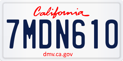 CA license plate 7MDN610