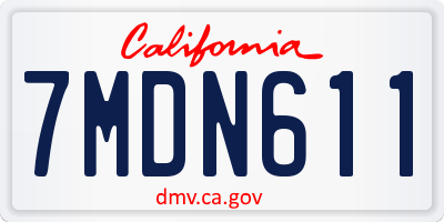 CA license plate 7MDN611