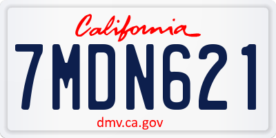 CA license plate 7MDN621
