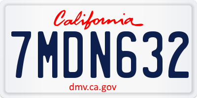 CA license plate 7MDN632