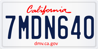 CA license plate 7MDN640