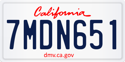 CA license plate 7MDN651