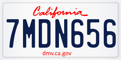 CA license plate 7MDN656