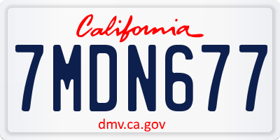CA license plate 7MDN677