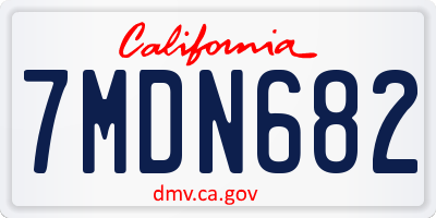 CA license plate 7MDN682