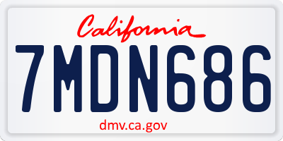 CA license plate 7MDN686
