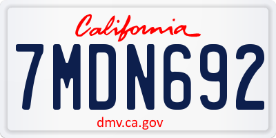 CA license plate 7MDN692