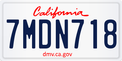 CA license plate 7MDN718