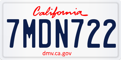 CA license plate 7MDN722