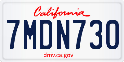 CA license plate 7MDN730