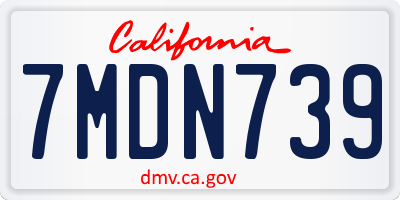 CA license plate 7MDN739