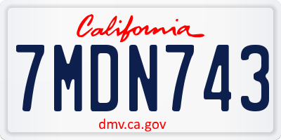 CA license plate 7MDN743
