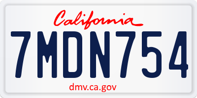 CA license plate 7MDN754