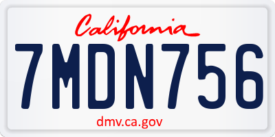 CA license plate 7MDN756