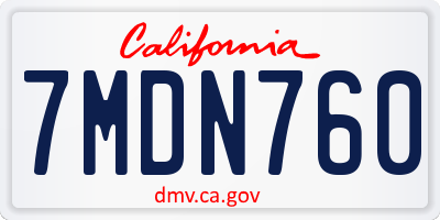 CA license plate 7MDN760