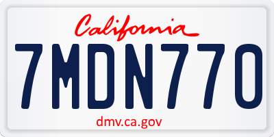 CA license plate 7MDN770