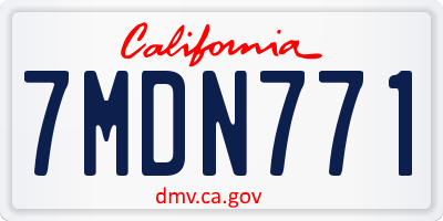 CA license plate 7MDN771