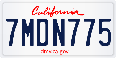 CA license plate 7MDN775