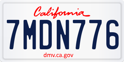 CA license plate 7MDN776