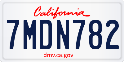 CA license plate 7MDN782