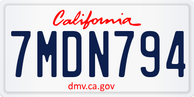 CA license plate 7MDN794