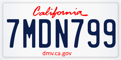 CA license plate 7MDN799