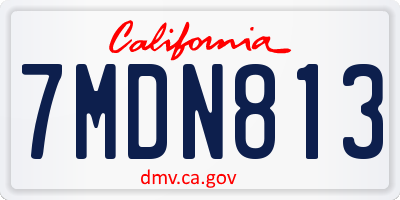 CA license plate 7MDN813