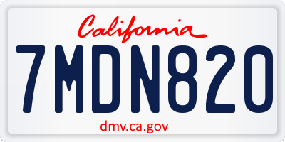 CA license plate 7MDN820