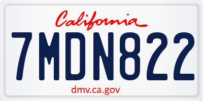 CA license plate 7MDN822