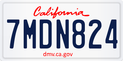 CA license plate 7MDN824