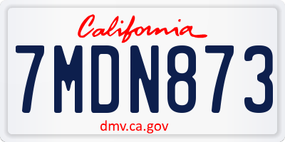 CA license plate 7MDN873