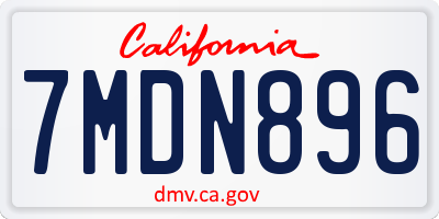 CA license plate 7MDN896