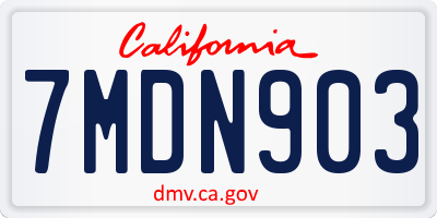 CA license plate 7MDN903