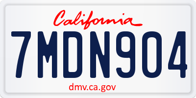 CA license plate 7MDN904