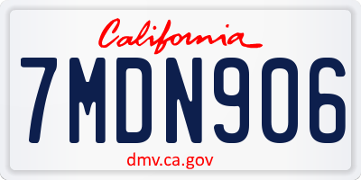 CA license plate 7MDN906