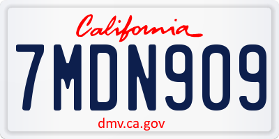 CA license plate 7MDN909